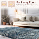 Ultra Soft Area Rug, Non Slip, Stain Resistant, Washable Area Rugs for Living Room, Bedroom, Beige for(Blue)