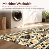 Ultra Soft Area Rug, Non Slip, Stain Resistant, Washable Area Rugs for Living Room, Bedroom, Beige Aztec Pattern Bedroom Non-Slip Carpet(Beige)