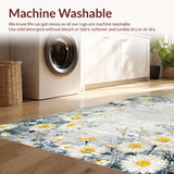 Ultra Soft Area Rug, Non Slip, Stain Resistant, Washable Area Rugs for Living Room, Bedroom, Modern Abstract Floral Art(Gray)