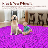Ultra Soft Area Rug, Non Slip, Stain Resistant, Washable Area Rugs for Living Room, Bedroom, Contemporary Purple Bath Rug with Humor(Purple)