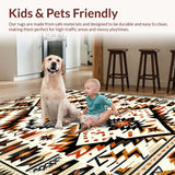 Ultra Soft Area Rug, Non Slip, Stain Resistant, Washable Area Rugs for Living Room, Bedroom, Southwest Aztec Cream Entryway Non-Slip Rug(Beige)