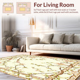 Area Runner with Beige Garden Floral(Ivory)