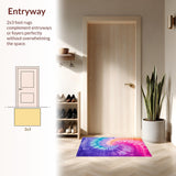 Ultra Soft Area Rug, Non Slip, Stain Resistant, Washable Area Rugs for Living Room, Bedroom, Enchanting Cozy Mixed Hues(Purple)
