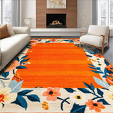 Ultra Soft Area Rug, Non Slip, Stain Resistant, Washable Area Rugs for Living Room, Bedroom, Charming Cheerful Patterned Accent(Orange)
