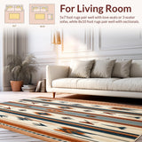 Ultra Soft Area Rug, Non Slip, Stain Resistant, Washable Area Rugs for Living Room, Bedroom, Southwest Inspired Area Earthy Tones Accent Floor(Orange)