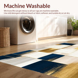 Ultra Soft Area Rug, Non Slip, Stain Resistant, Washable Area Rugs for Living Room, Bedroom, Wearable Art Beige Runner for Bedrooms(Blue)