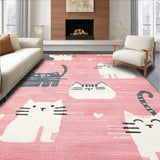 Ultra Soft Area Rug, Non Slip, Stain Resistant, Washable Area Rugs for Living Room, Bedroom, Charming Irregular Cartoon Aesthetic(Pink)