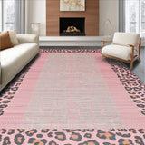 Ultra Soft Area Rug, Non Slip, Stain Resistant, Washable Area Rugs for Living Room, Bedroom, Trendy Pink Safari Inspired Design(Pink)
