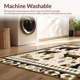 Ultra Soft Area Rug, Non Slip, Stain Resistant, Washable Area Rugs for Living Room, Bedroom, Western-Themed Cozy Aesthetic(Beige)