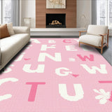Ultra Soft Area Rug, Non Slip, Stain Resistant, Washable Area Rugs for Living Room, Bedroom, Stylish Modern Round Learning Canvas(Pink)