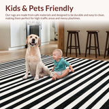 Modern Stripe Fusion with Contrasting Lines and Bold Graphic(Black)