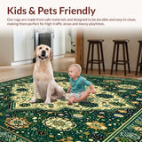 Ultra Soft Area Rug, Non Slip, Stain Resistant, Washable Area Rugs for Living Room, Bedroom, Scandinavian Spotted Abstract Area(Green)