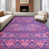 Ultra Soft Area Rug, Non Slip, Stain Resistant, Washable Area Rugs for Living Room, Bedroom, Trendy Artistic Geometric Composition(Pink)