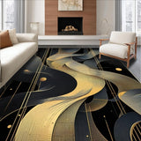 Ultra Soft Area Rug, Non Slip, Stain Resistant, Washable Area Rugs for Living Room, Bedroom, Refined Contemporary Tiled Aesthetics(Gold)