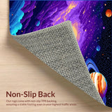 Ultra Soft Area Rug, Non Slip, Stain Resistant, Washable Area Rugs for Living Room, Bedroom, Stellar Bright Nebula Print(Purple)