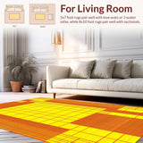 Ultra Soft Area Rug, Non Slip, Stain Resistant, Washable Area Rugs for Living Room, Bedroom, Luxurious Warm Color Fusion(Yellow)