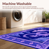 Ultra Soft Area Rug, Non Slip, Stain Resistant, Washable Area Rugs for Living Room, Bedroom, Luxurious Colorful Creature Pattern(Blue)