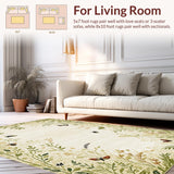Ultra Soft Area Rug, Non Slip, Stain Resistant, Washable Area Rugs for Living Room, Bedroom, Rustic Natural Element Print(Beige)