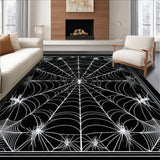Ultra Soft Area Rug, Non Slip, Stain Resistant, Washable Area Rugs for Living Room, Bedroom, Sinister Halloween Gothic Aesthetic(Black)