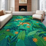 Ultra Soft Area Rug, Non Slip, Stain Resistant, Washable Area Rugs for Living Room, Bedroom, Vibrant Tropical Animal Aesthetic(Blue)