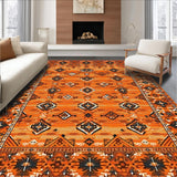 Ultra Soft Area Rug, Non Slip, Stain Resistant, Washable Area Rugs for Living Room, Bedroom, Striking Diamond Patterned Style(Orange)