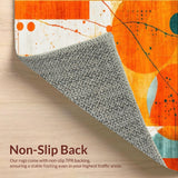 Ultra Soft Area Rug, Non Slip, Stain Resistant, Washable Area Rugs for Living Room, Bedroom, Striking Retro Artistic Expression(Orange)