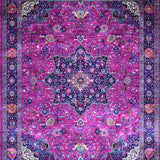 Ultra Soft Area Rug, Non Slip, Stain Resistant, Washable Area Rugs for Living Room, Bedroom, Elegant Pastel Geometric Motif(Pink)