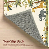 Kids Nursery Area Charming Jungle Scene(Beige)