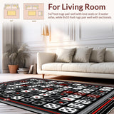 Ultra Soft Area Rug, Non Slip, Stain Resistant, Washable Area Rugs for Living Room, Bedroom, Artistic Symmetrical Dice Arrangement(Black)