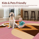 Ultra Soft Area Rug, Non Slip, Stain Resistant, Washable Area Rugs for Living Room, Bedroom, Contemporary Cute Animal Theme(Brown)