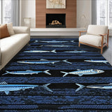 Ultra Soft Area Rug, Non Slip, Stain Resistant, Washable Area Rugs for Living Room, Bedroom, Dynamic Blue Tones Design(Blue)