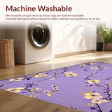 Ultra Soft Area Rug, Non Slip, Stain Resistant, Washable Area Rugs for Living Room, Bedroom, Cozy Garden-Inspired Welcome Mat(Purple)