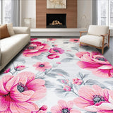 Ultra Soft Area Rug, Non Slip, Stain Resistant, Washable Area Rugs for Living Room, Bedroom, Trendy Symmetrical Modern Motif(Pink)