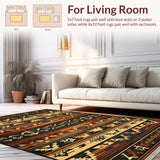 Ultra Soft Area Rug, Non Slip, Stain Resistant, Washable Area Rugs for Living Room, Bedroom, Contemporary Warm Palette Pattern(Brown)