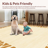 Ultra Soft Area Rug, Non Slip, Stain Resistant, Washable Area Rugs for Living Room, Bedroom, Playful Giraffe Animal Print(Beige)