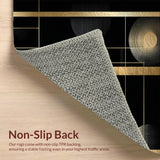 Ultra Soft Area Rug, Non Slip, Stain Resistant, Washable Area Rugs for Living Room, Bedroom, Sleek Contemporary Linear Design(Gold)