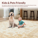 Beige Circle Vintage Distressed Print Round Indoor Accent(Beige)