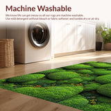 Ultra Soft Area Rug, Non Slip, Stain Resistant, Washable Area Rugs for Living Room, Bedroom, 3D Vibrant Moss Laundry Room Non-Slip Rug(Green)