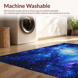 Ultra Soft Area Rug, Non Slip, Stain Resistant, Washable Area Rugs for Living Room, Bedroom, Vibrant Celestial Artistry Display(Blue)