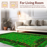 Ultra Soft Area Rug, Non Slip, Stain Resistant, Washable Area Rugs for Living Room, Bedroom, Youthful Exotic Animal Pattern Appeal(Green)