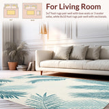 Ultra Soft Area Rug, Non Slip, Stain Resistant, Washable Area Rugs for Living Room, Bedroom, Rustic Tropical Textured Appeal(Ivory)