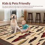Ultra Soft Area Rug, Non Slip, Stain Resistant, Washable Area Rugs for Living Room, Bedroom, Rustic Earthy Fisherman Aesthetic(Beige)