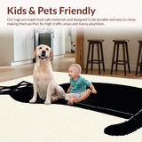 Ultra Soft Area Rug, Non Slip, Stain Resistant, Washable Area Rugs for Living Room, Bedroom, Cute Black Cat Kitchen Home Decor Mat(Black)