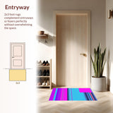 Ultra Soft Area Rug, Non Slip, Stain Resistant, Washable Area Rugs for Living Room, Bedroom, Lively Contemporary Color Splash(Pink)