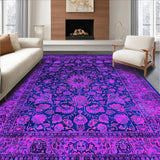 Ultra Soft Area Rug, Non Slip, Stain Resistant, Washable Area Rugs for Living Room, Bedroom, Vibrant Floral Boho Tapestry(Purple)
