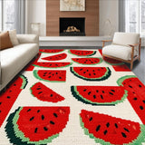 Ultra Soft Area Rug, Non Slip, Stain Resistant, Washable Area Rugs for Living Room, Bedroom, Charming Outdoor Picnic Vibe(Red)
