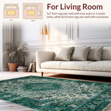 Lush Trellis Print Floor Accent(Blue)