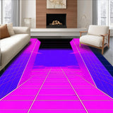 Ultra Soft Area Rug, Non Slip, Stain Resistant, Washable Area Rugs for Living Room, Bedroom, Stylized Retro Gradient Visuals(Pink)