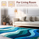 Elegant Curved Seascape Imagery(Blue)