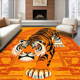 Ultra Soft Area Rug, Non Slip, Stain Resistant, Washable Area Rugs for Living Room, Bedroom, High Pile Animal Print Bathroom Accent Carpet(Orange)